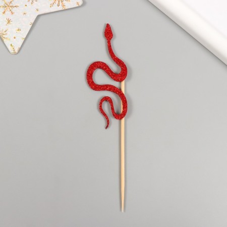 Decor for creativity "Red Snake" 12.5 cm (set 6 pcs)-2
