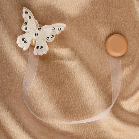 Picking for curtains "Butterfly Beauty", 5 × 5 cm, 31 cm, white color-1