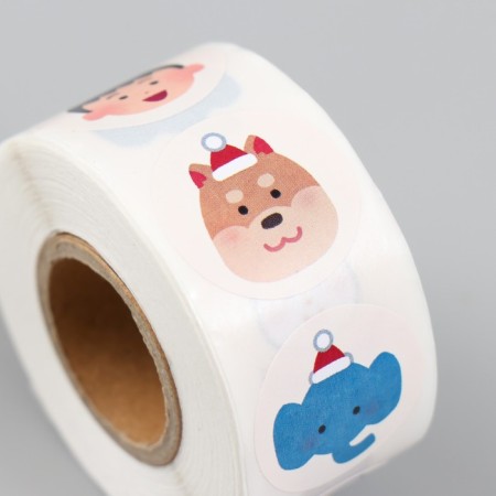 Stick Paper "Christmas face" d = 2.5 cm 500 pcs in a roll 3x6.5x6.5 cm-3