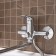 Bath mixer "RMS" SL131-006E, pour 350 mm, shower set, brass, chrome