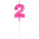 Candle in the cake on the skewer "Fine", the number "2", 5 cm, pink