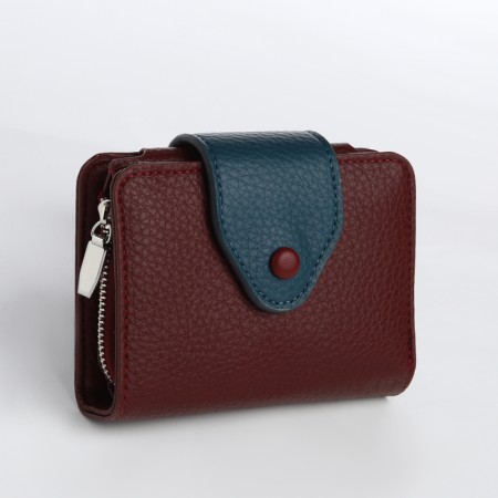 Women's wallet on a magnet, burgundy color