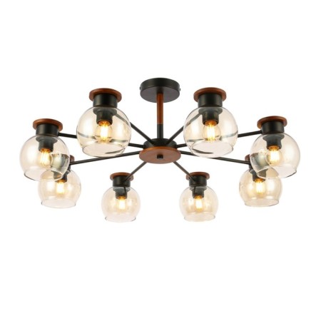 Ceiling EVOLUCE lamp. Sle108102-08. Rasco. 8x60 watts, E27, 78x78x35 cm, black color, dark tree