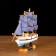 The ship "Emma, ​​16x5x16cm, white and blue sails