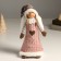 Interior doll "Angel Marfusha in a pink knitted dress with a heart" 35 cm