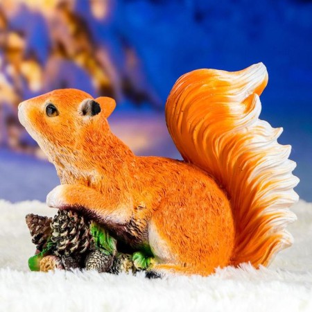 Garden figure "Squirrel on a branch with cones" 14x24x21cm-5