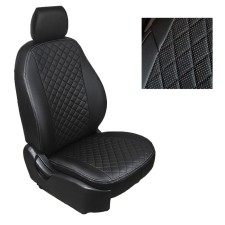 Autorekhli from eco-leather rhombus on Renault Logan II 2014-2017/Sandero II 2014-2015, 40/60, set