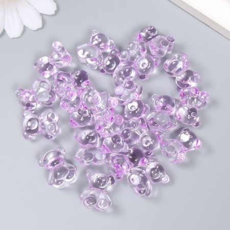 Decor for creativity Plastic "Bear" Lilac set 25 pcs 1.8x1.5x1 cm-2