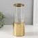Ceramics candlestick, glass for 1 candle "Noir. Cylinder" d = 7.5 cm gold 9x9x24 cm