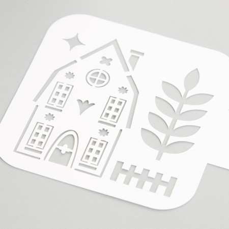 Plastic stencil "House" 9x9 cm-2