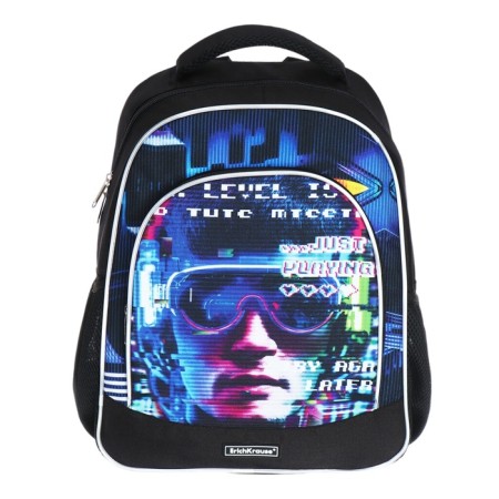School backpack Erich Krause ergoline 15l, 39 x 28 x 14 cm, ergonomic back, Cyber ​​Game 59873-2