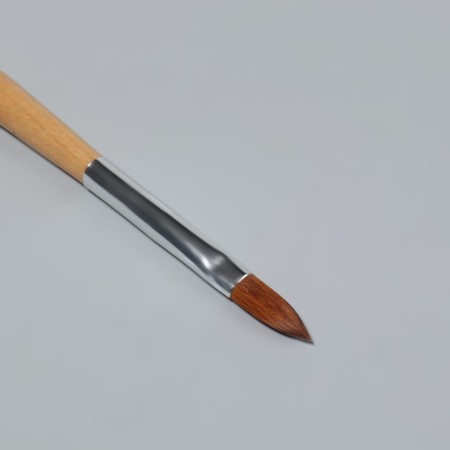 Brush for extensions and design of nails, petal, 19.5 cm, beige color-3