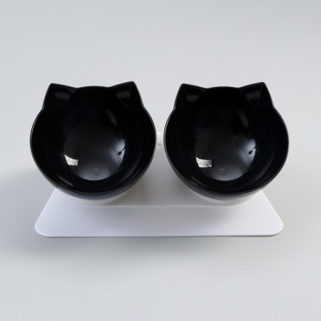 Plastic bowls on a white stand 27.5 x 14 x 15 cm black/black-1