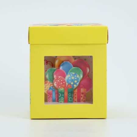 Gift folding box with 3D effect, packaging, “Happy Birthday!”, 11 x 11 x 13 cm-1