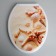 The toilet seat with a lid Rossplast "Shells on the sand", 54x37cm, white color