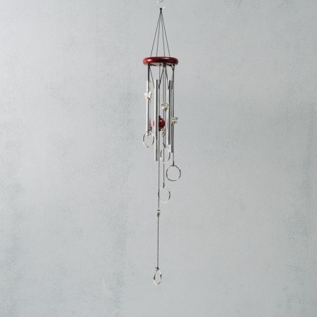 Wind Music Metal "Rings with butterflies" 5 tubes 68 cm