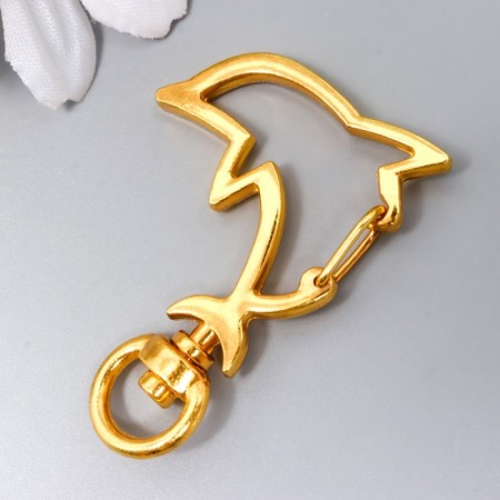 Carabine Metal "Dolphin" gold 4.2x3.1 cm-3