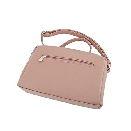 Female bag, artificial leather, pink 27x9x20 cm-2