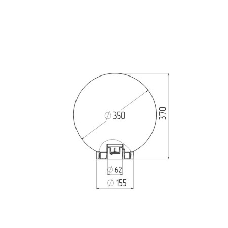 Lamp Garden Era "Shar" E27, IP44, 100W, 350x350x370 mm, black-1