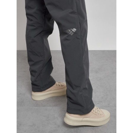 Warmed female trousers, size 50, gray color-15