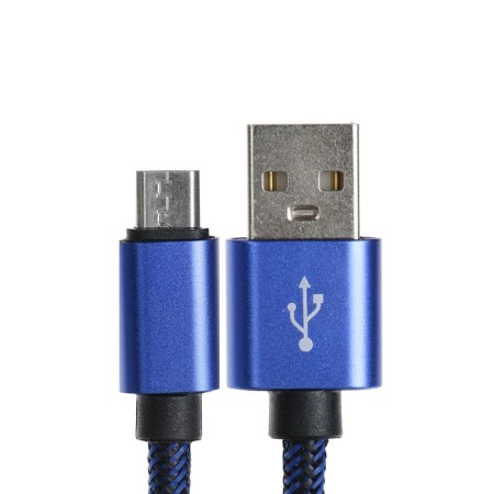 MicroUSB cable - usb, 2.1 a, nylon braid, 2 meters, blue-1