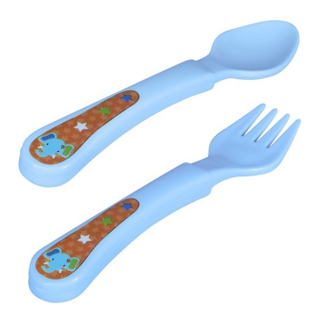 A set of cutlery for feeding "Safari", 2 items: spoon, fork, from 4 months., Mix colors-9