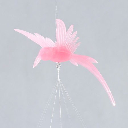 Wind Music Plastic "Hummingbird" 4 tubes 7 birds 76 cm-1