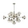 Sogno 13xe27 40w rod chandelier, size 105x105x92.5-122.5 cm, color nickel