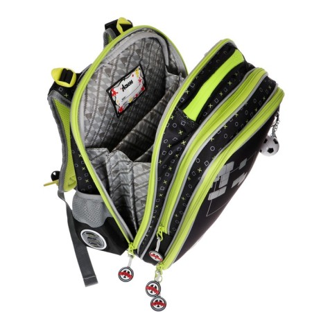 Frame backpack 36 x 29 x 17 cm, Across 192, filling: bag, gray/green ACR22-192-5-14