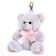 Soft toy "Bear with a bow", the color is light gray, 14 cm