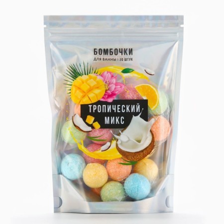Gift set of cosmetics "Tropical Mix", bathtub bombs 20 x 10 g, Beauty Fox-3