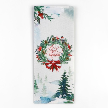 A package for a bottle, a triangular “miracle”, 13 x 32 x 11.3 cm, New Year-6