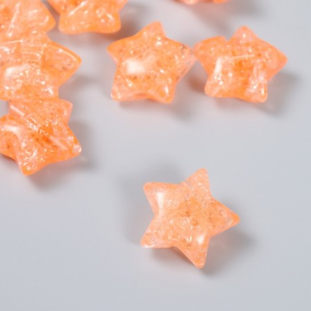 Busina Plastic for the creativity "Star. Stone ice" transparent-coral 1,3x2.6x2.6 cm