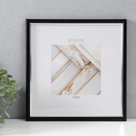 Photo frame Plastic Gallery 25x25 cm, 636477-11, black with silver (plastic screen)