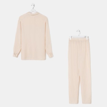 Female pajamas (shirt and trousers) KAFTAN beige, r.48-50-10