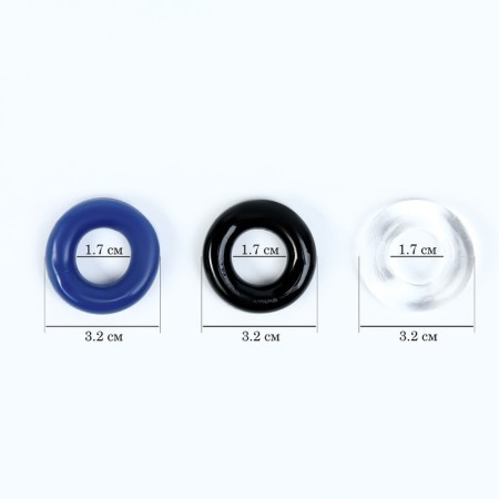 Erection rings, gel silicone, smooth, set 3 pcs-4