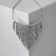 The necklace "waterfall" is a triangle, white color in silver, 35 cm