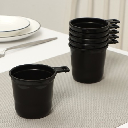 Coffee plastic disposable cups did not forget! “Process”, 200 ml, in a set of 6 pcs, brown color with white, black
