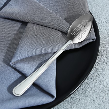 A teaspoon spoon with “Big Boss” engraving, on a gift card, 3 x 14 cm.-2