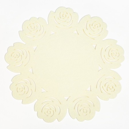 SALFT LELDER DOLE "FLOWERS" Beige color, D 30 cm, 100% p/e, felt-1