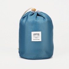 Road cosmetic bag, department on screed with a lace, with a wallet, blue color