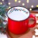 New Year's ceramic "garland" mug, 450 ml, white color