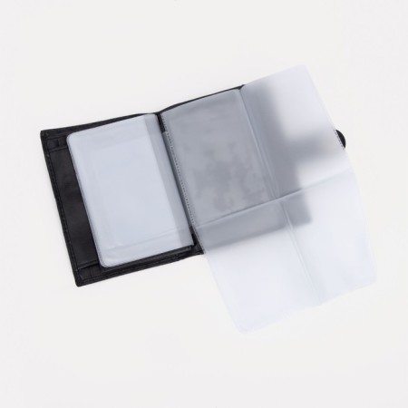 Male purse on Magnet, 3 in 1, department for auto documents and passports, black color-3