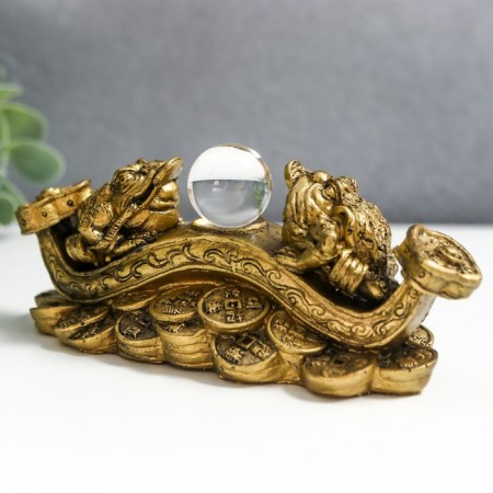 NECKE Bronze "Two toads in the wand of Jui with a ball" 14x6x5 cm 1201418-2