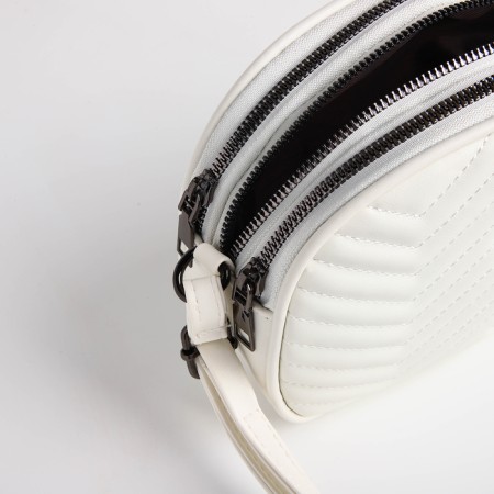 Bag Women's Cross-Bodi with a zipper, white color-5