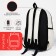 School backpack from textiles with a zipper, 3 pockets, wallet, white color