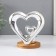 Ceramics candlestick per 1 candle "Two hearts" silver 11x8x12.5 cm