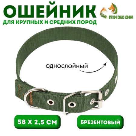 Semilant canvas collar, 58 x 2.5 cm, khaki
