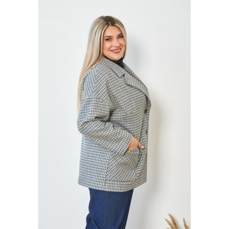 Female jacket, size 66, gray color-3