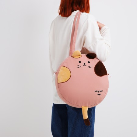 Youth bag with a zipper, pink color-7